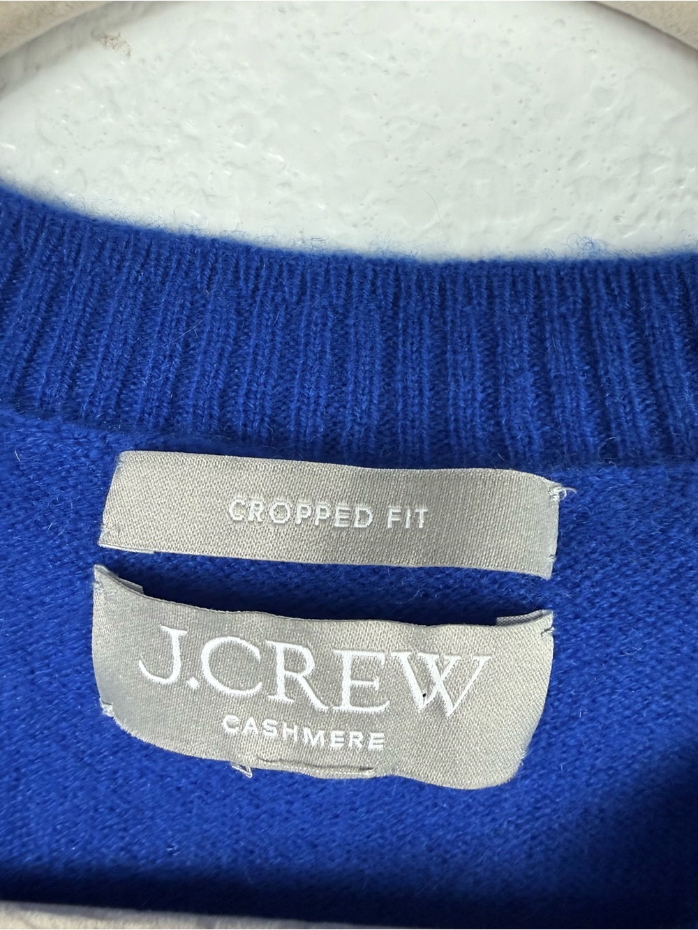 J. Crew Royal Blue Crewneck cashmere cropped fit sweater size S - Picture 3 of 8